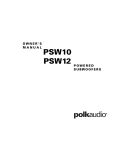 Polk Audio PSW10 Owner's Manual