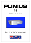 Plinius Audio P8 User's Manual