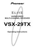 Pioneer VSX-29TX User's Manual