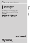 Pioneer Premier DEH-P760MP User's Manual
