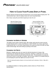 Pioneer Plasma Display Panel User's Manual