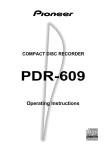 Pioneer PDR-609 User's Manual