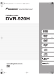 Pioneer DVR-920H User's Manual