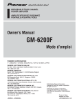 Pioneer GM-6200F User's Manual