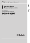 Pioneer DEH-P85BT User's Manual