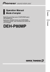 Pioneer DEH-P80MP User's Manual