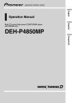 Pioneer DEH-P4850MP User's Manual