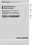 Pioneer DEH-P3800MP User's Manual