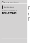 Pioneer DEH-P2600R User's Manual