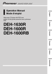 Pioneer DEH-1630R User's Manual