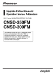 Pioneer CNSD 350 FM Upgrade Instructions and Operation Manual Addendum