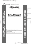 Pioneer DEH-P550MP User's Manual