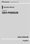 Pioneer DEH-P6000UB User's Manual