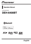Pioneer DEH-6400BT User's Manual