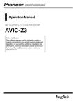 Pioneer AVIC Z3 Operation Manual