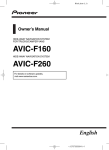 Pioneer AVIC F160 Owner's Manual