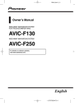 Pioneer AVIC F130 Owner's Manual