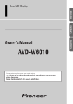 Pioneer AVD-W6010 User's Manual