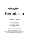 Photogenic Professional Lighting PowerLight 1250 User's Manual