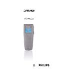 Philips Digital Pocket Memo DPM 9400 User's Manual
