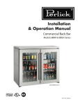 Perlick Commercial Back Bar BBRN User's Manual