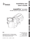 Pentair, Inc. INTELLIFLO VS-3050 User's Manual