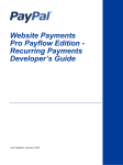 PayPal Website Payments Pro - 2010 - Recurring Payments Payflow Edition Developer's Guide