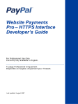 PayPal Website Payments Pro - 2007 - HTTPS Interface Developer's Guide