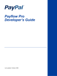 PayPal Payflow Pro - 2009 Developer's Guide