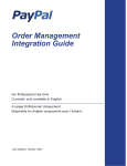 PayPal Order Management - 2006 Integration Guide