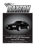 Paxton Automotive PAXTON 1220 User's Manual