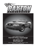 Paxton Automotive Automobile Parts 4809655 User's Manual