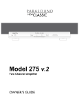 Parasound 275 V.2 User's Manual