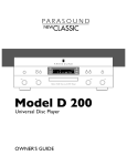 Parasound Model D 200 User's Manual