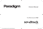 Paradigm Soundtrack SOUNDTRACK User's Manual