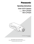 Panasonic WV-CP500 Operating Instructions
