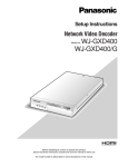 Panasonic WJ-GXD400 Safety Instructions