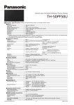 Panasonic TH-50PF50U Specification Sheet