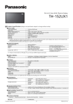 Panasonic TH-152UX1 Specification Sheet