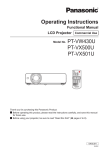 Panasonic PT-VW430U Operating Instructions
