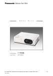 Panasonic PT-FX400U Specification Sheet