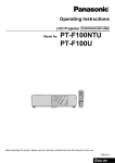 Panasonic PT-F100U User's Manual