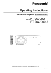 Panasonic PT-D7700U User's Manual