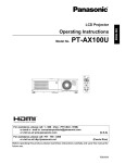 Panasonic PT-AX100U User's Manual
