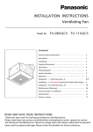 Panasonic FV-08VQC5 Installation Manual