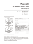 Panasonic FV-05-11VKS1 Installation Manual