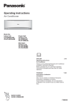 Panasonic CS-E12NKUAW Operation Manual