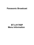 Panasonic BT-LH1760 Menu Information