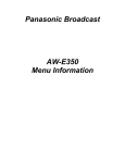 Panasonic AW-E350 Menu Information
