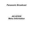 Panasonic AK-HC930 Menu Information
